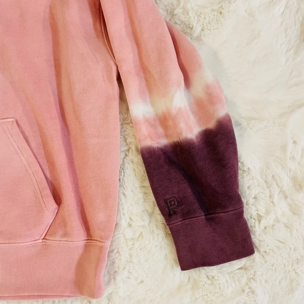 PINK Victoria’s Secret Pink Dip Tie Dye Campus Pullover Hoodie Sweatshirt Size S